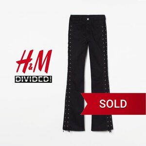 H&M Divided Flared Twill Pants with Lacing - size 10